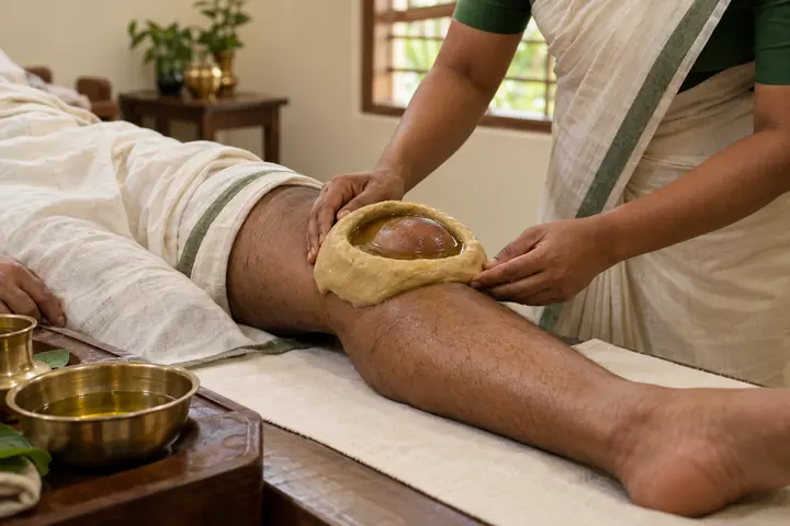 Janu Vasti traditional knee treatment