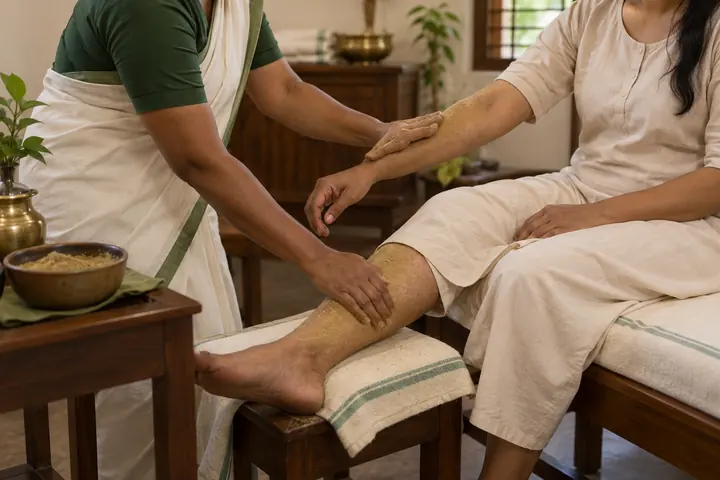 Udwarthanam herbal powder treatment